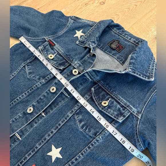 US Polo Assn Jean Jacket American Flag Deocr Women's L - Picture 3 of 9